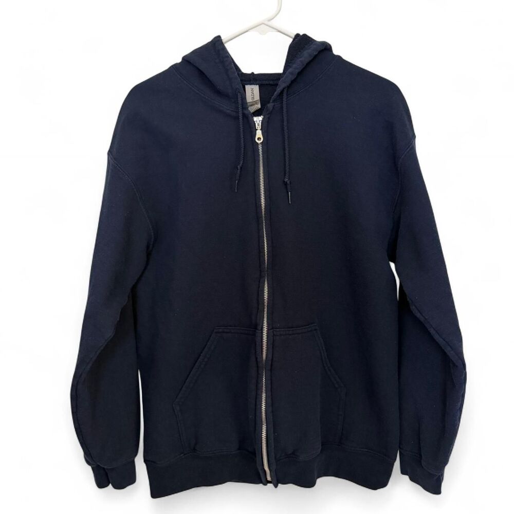 Navy Dark Blue Zip Up Jacket with Hood
